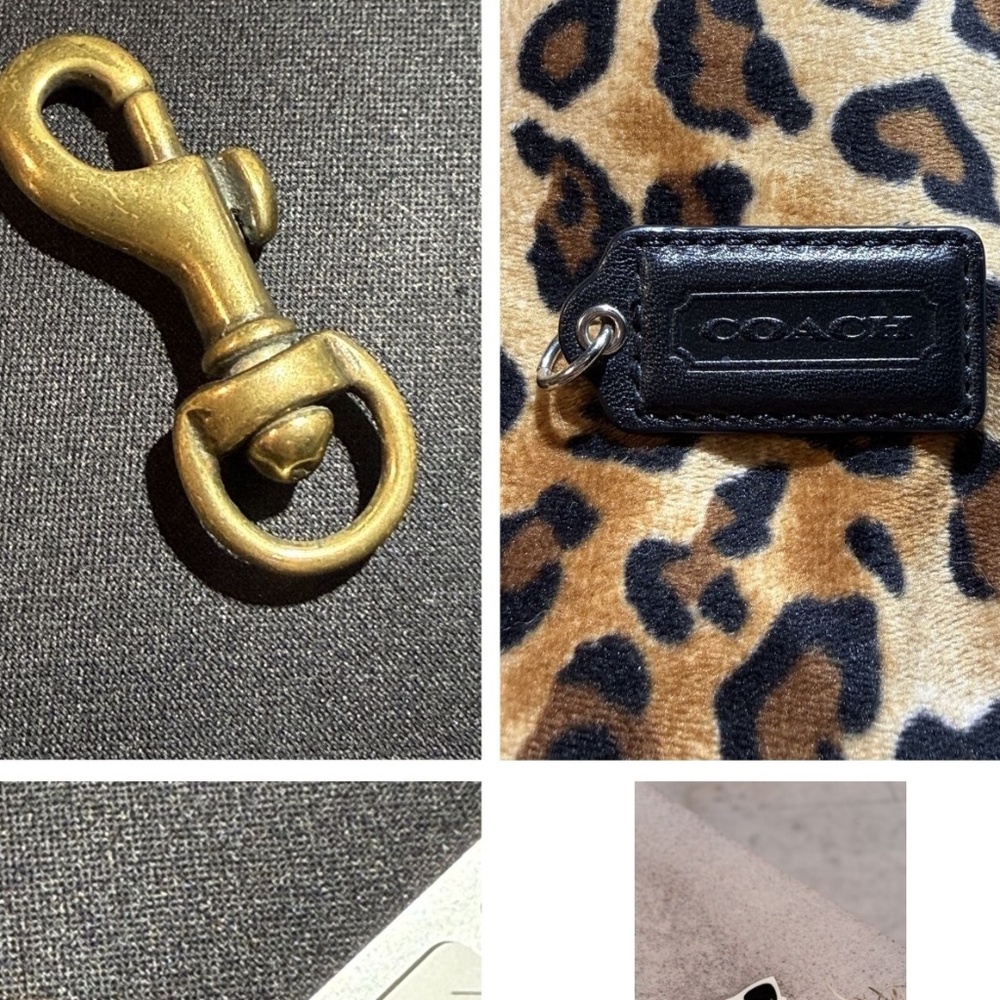 CHOICE OF:  COACH Brass Bolt Swivel Clasp, Metal Hang Tag, Leather Hang Tag